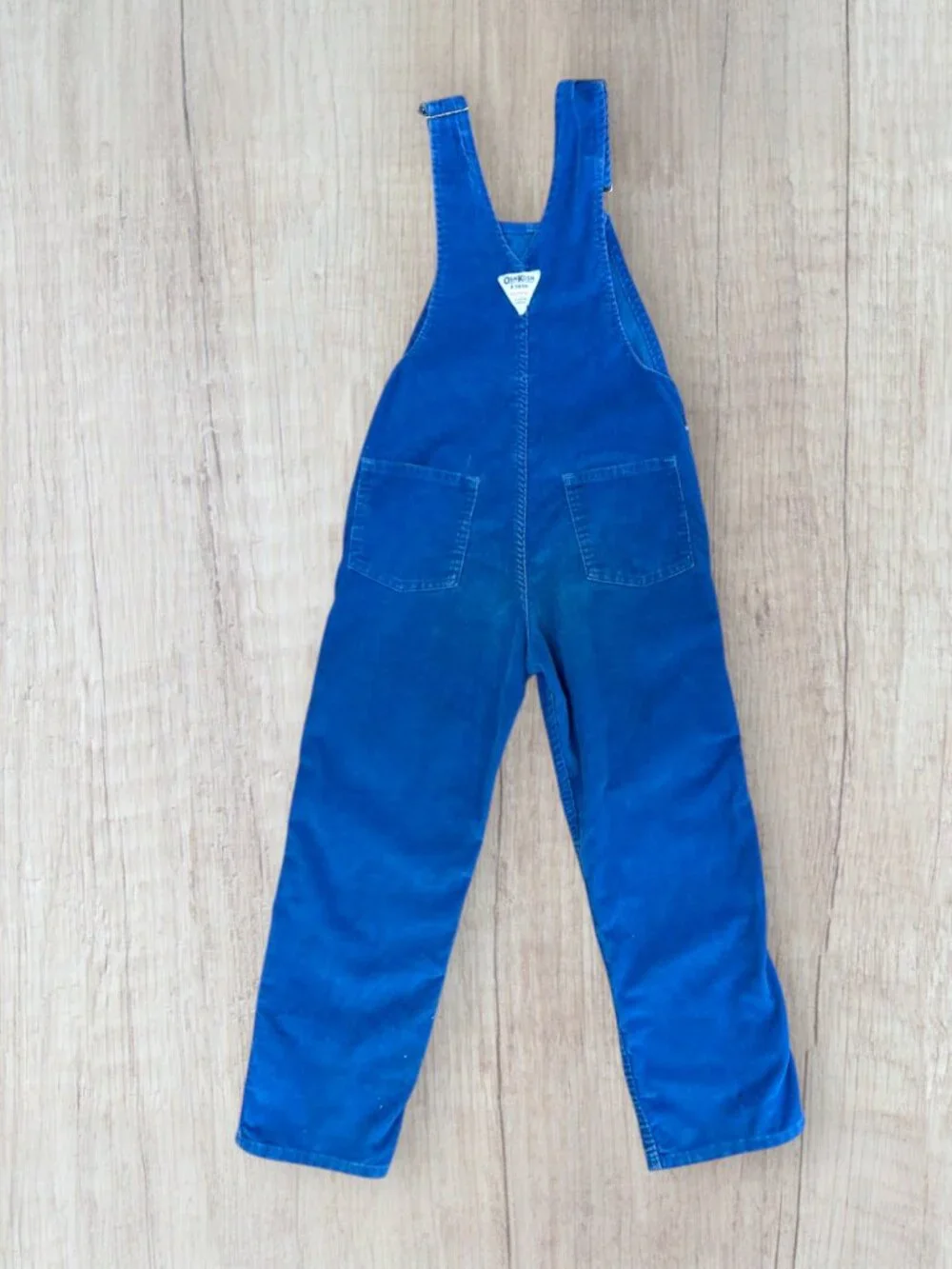 Vintage 90s OshKosh B’Gosh Vestbak Blue Corduroy Bib Overalls Kids Size 7/6X USA